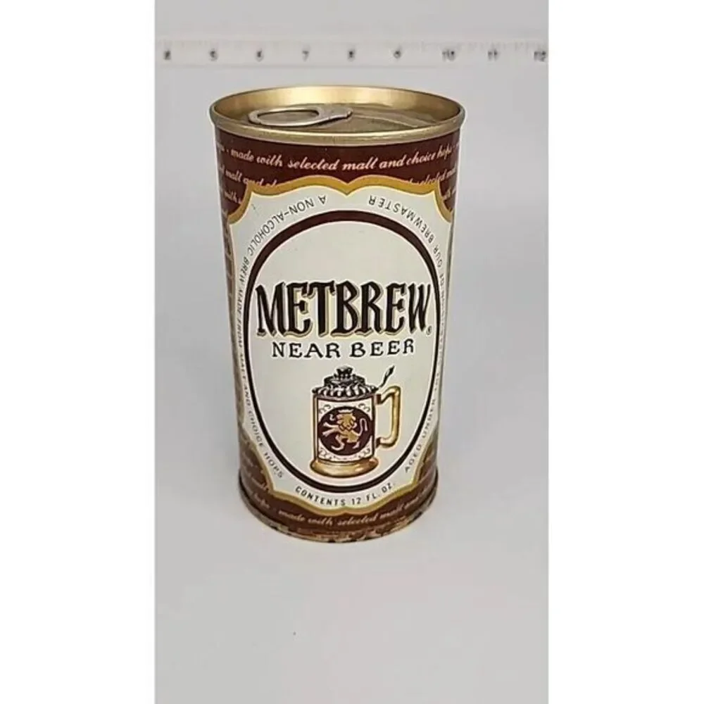 METBREW NEAR BEER STEEL PULL TAB IN PLACE BOTTOM OPENED VINTAGE SEE‎ PICS